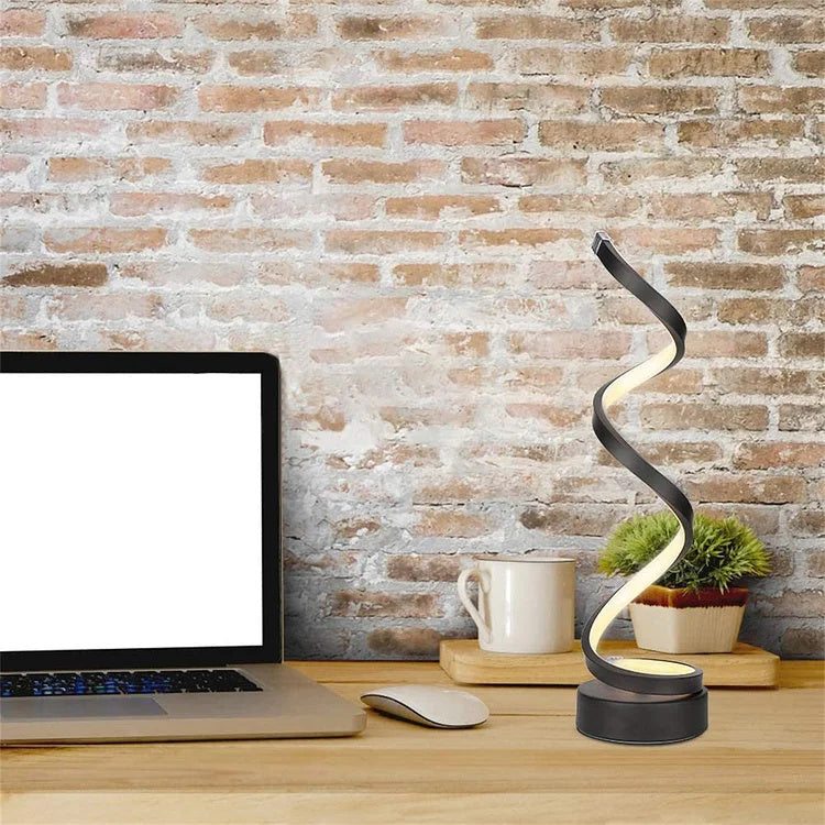 Modern Screw Button Control Bedside LED Desk Lamp, Bedroom Living Room Office Bedside Lamp